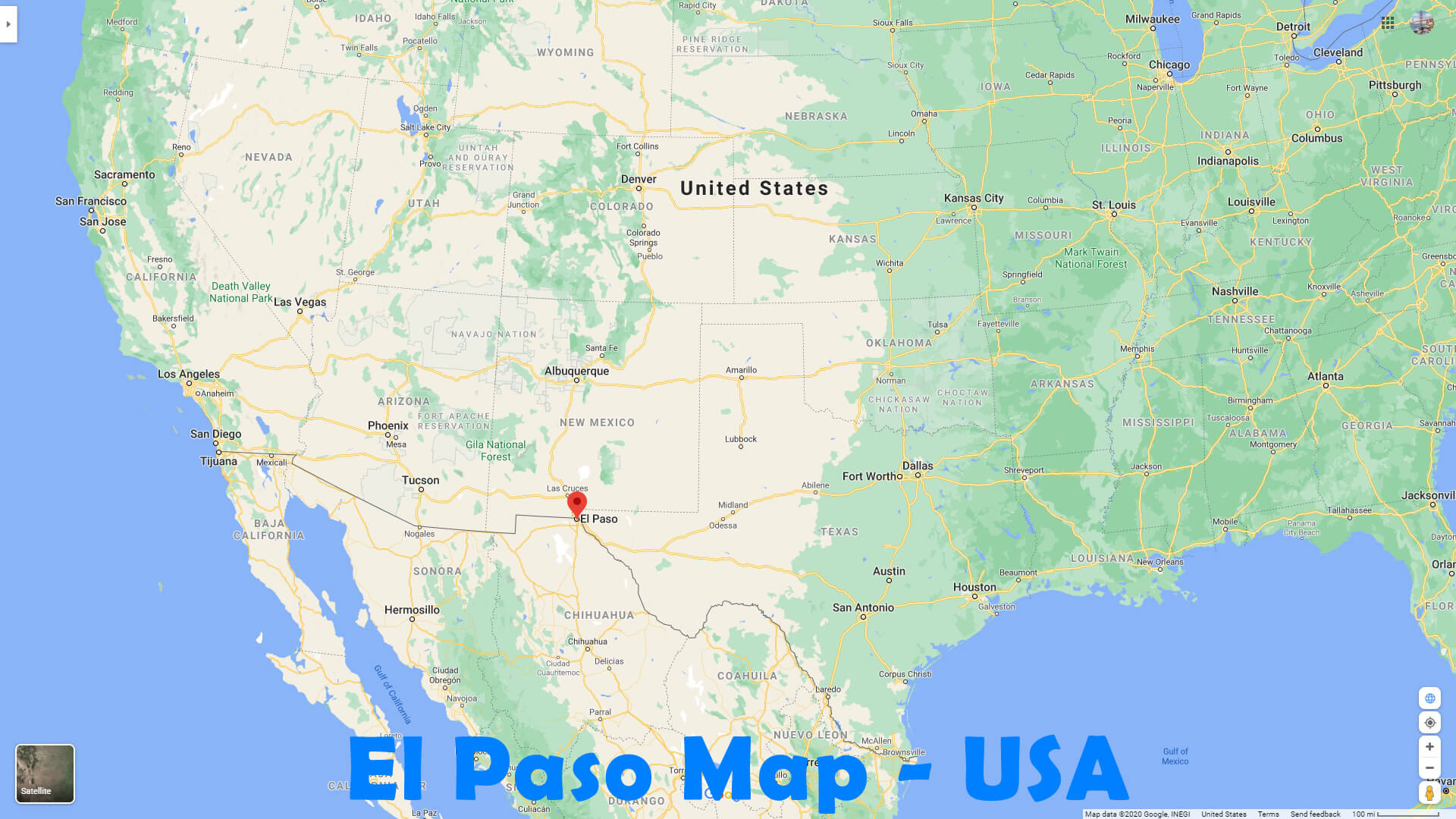 El Paso Map   USA